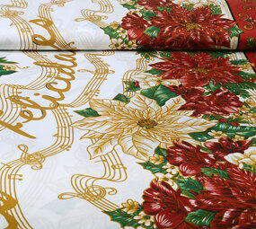 Tela Navideña Muziek Rojo Tela Navideña Muziek Rojo