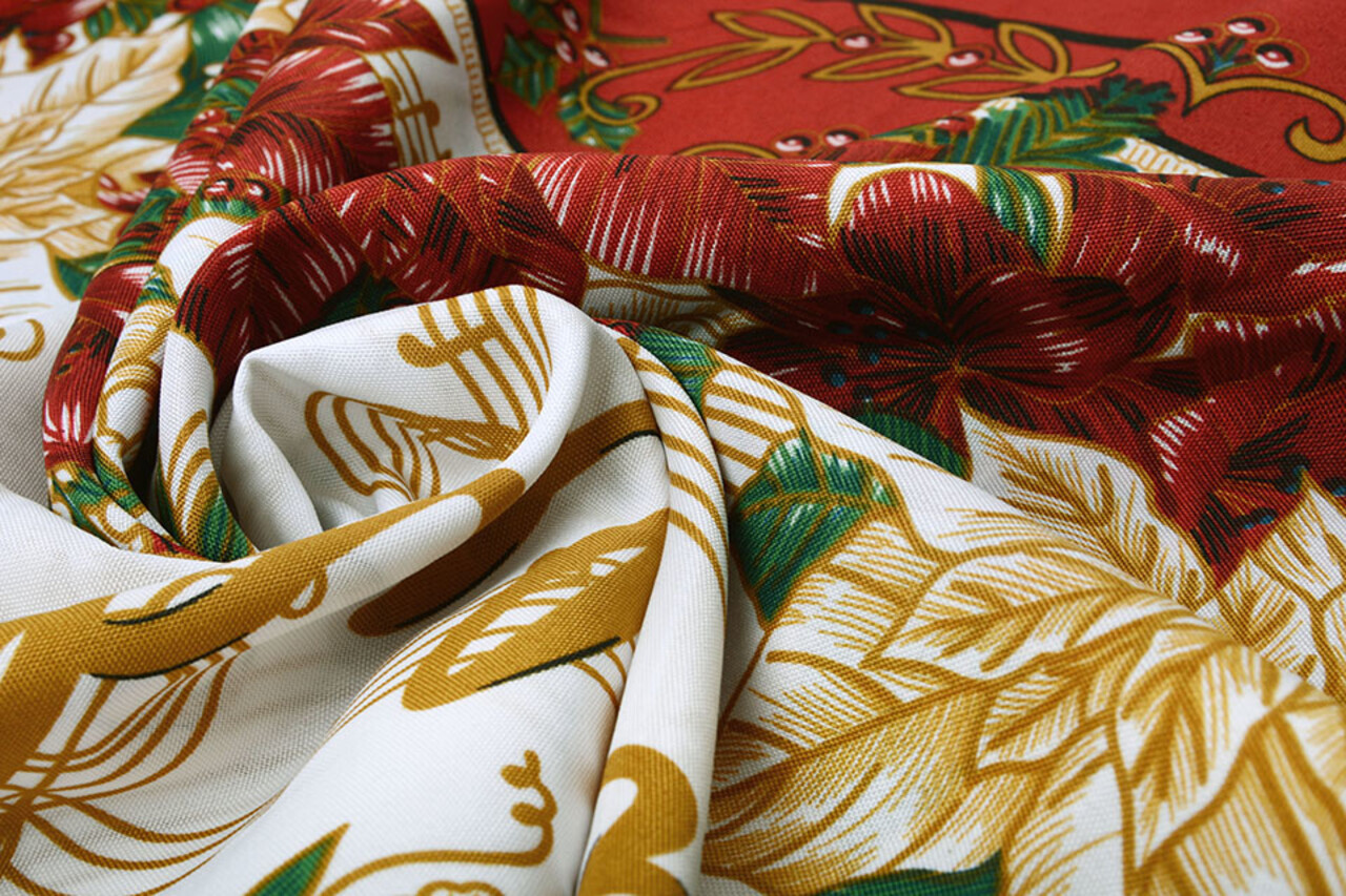 Weihnachtsstoff Musik Red