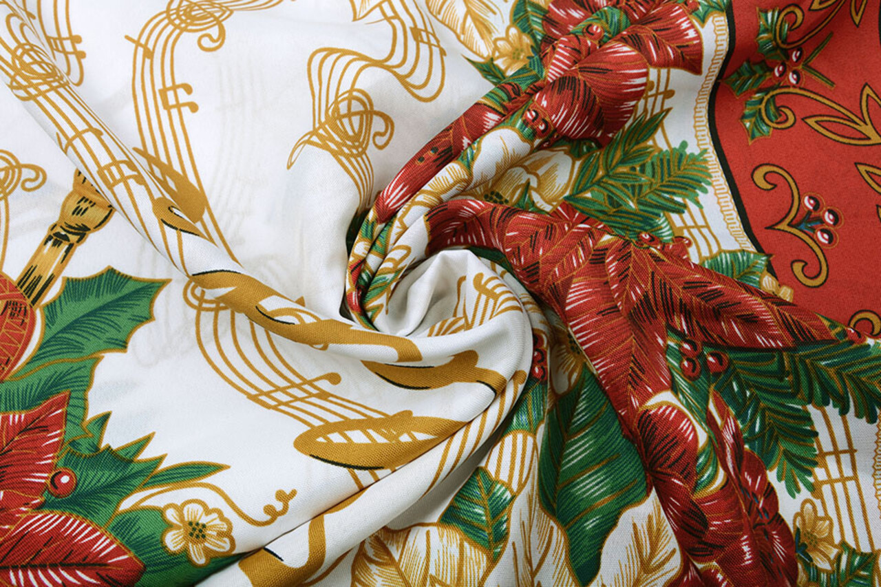 Weihnachtsstoff Musik Red