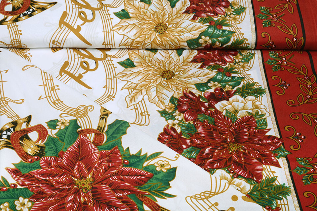 Weihnachtsstoff Musik Red