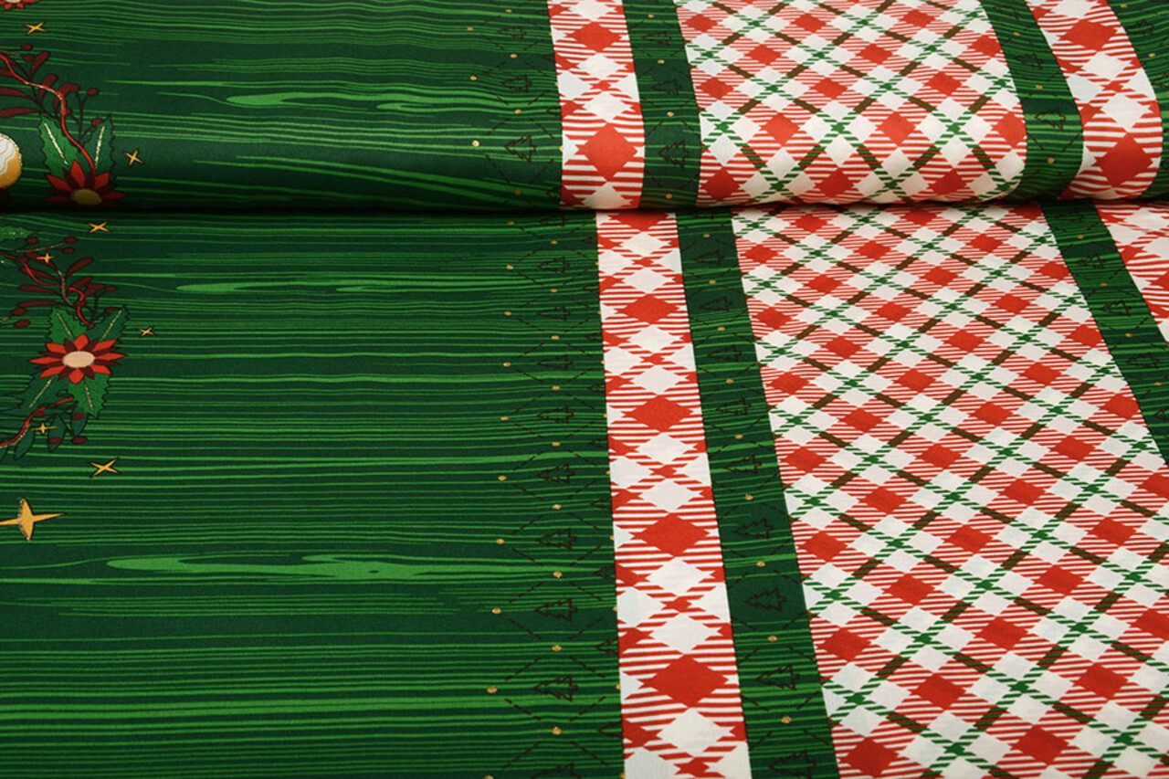 Weihnachtsstoff Kariert Grün