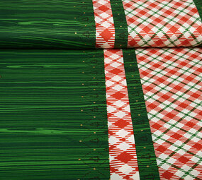Weihnachtsstoff Kariert Grün