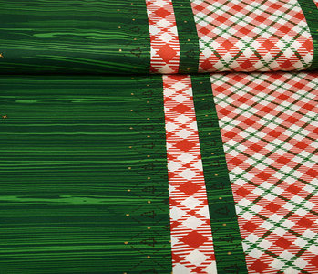 Christmas Fabric Checkered Green