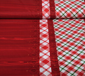 Weihnachtsstoff Kariert Rot