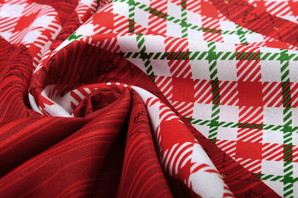 Christmas Fabric Checkered Red