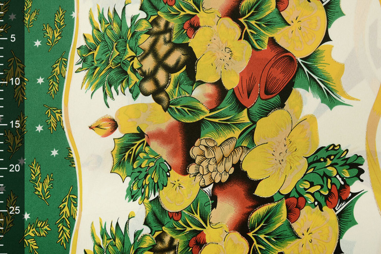Weihnachtsstoff Winterszene Grün