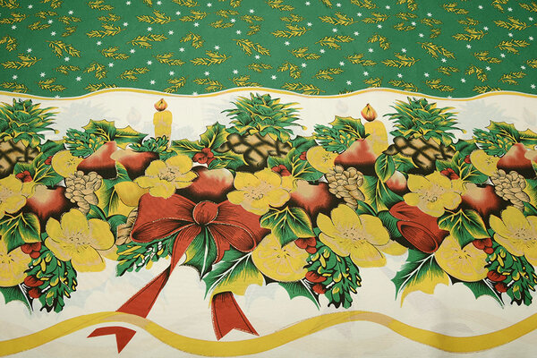 Kerststof Winter Tafereel Groen Kerststof Winter Tafereel Groen