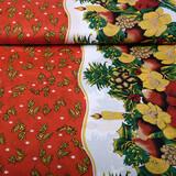 Tissu de Noël Winter Tafereel Rouge