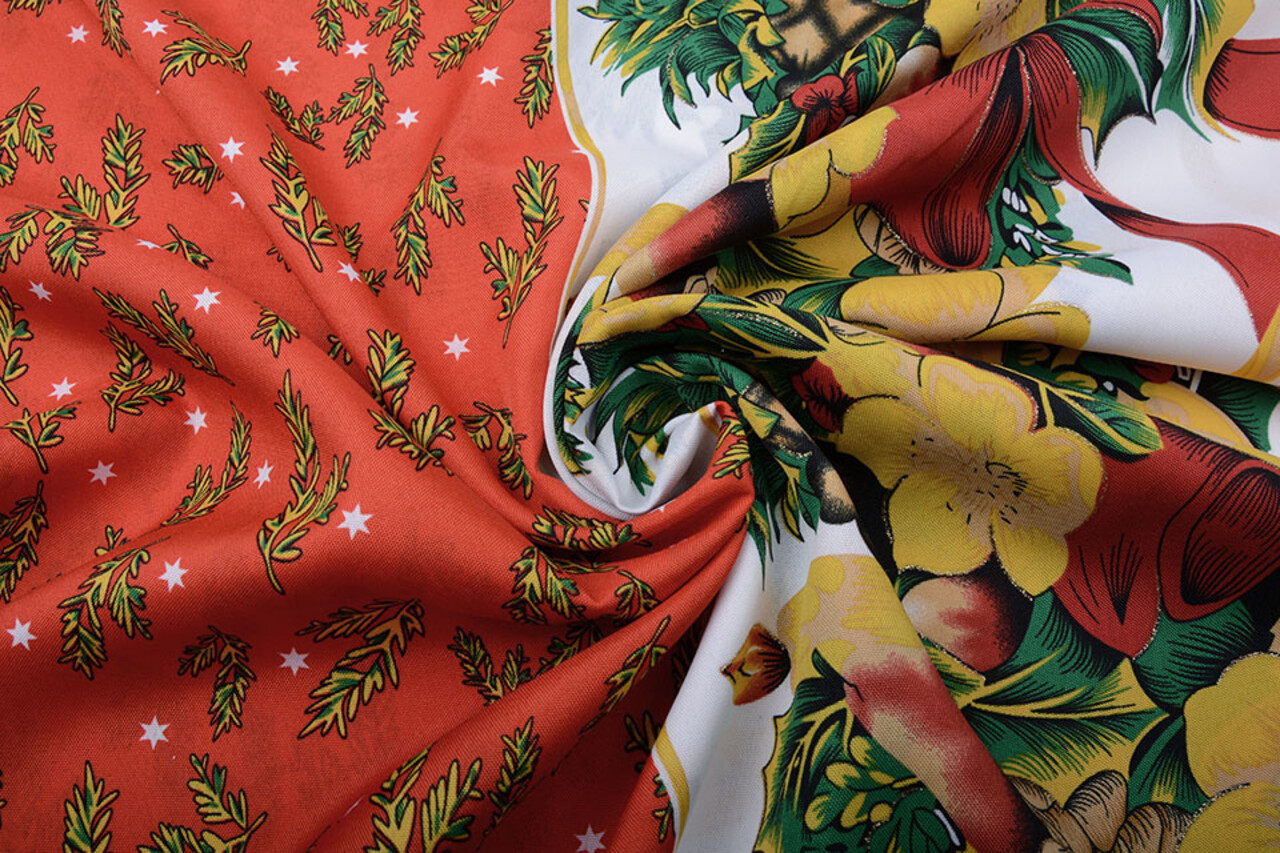 Kerststof Winter Tafereel Rood Kerststof Winter Tafereel Rood