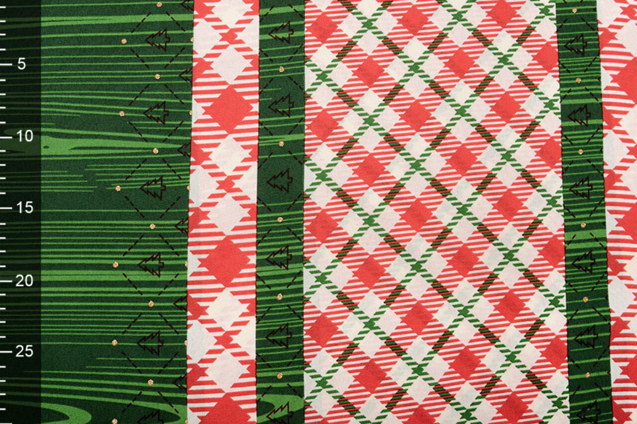 Weihnachtsstoff Kariert Grün