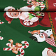 Christmas Fabric Santa Candy Cane Green