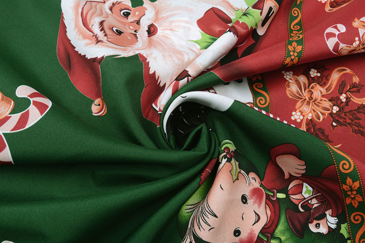 Tela Navideña Kerstman Zuurstok Verde Tela Navideña Kerstman Zuurstok Verde