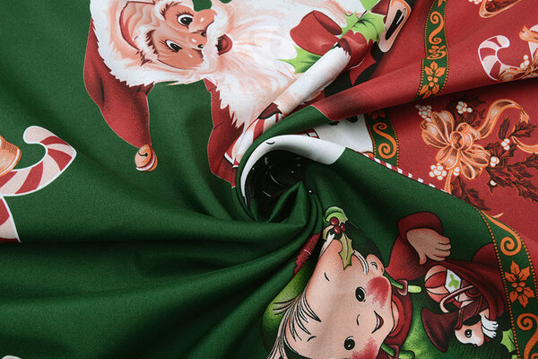 Tissu de Noël Père Noël Zuurstok Vert Tissu de Noël Père Noël Zuurstok Vert