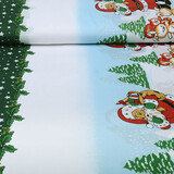 Tela Navideña Kerstman Animales Verde