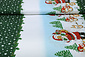 Tissu de Noël Père Noël Animaux Vert Tissu de Noël Père Noël Animaux Vert