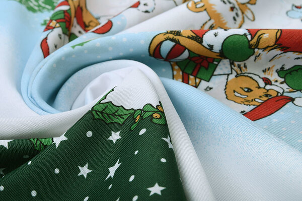 Kerststof  Kerstman Dieren Groen Kerststof  Kerstman Dieren Groen