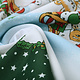 Christmas Fabric Santa Animals Green