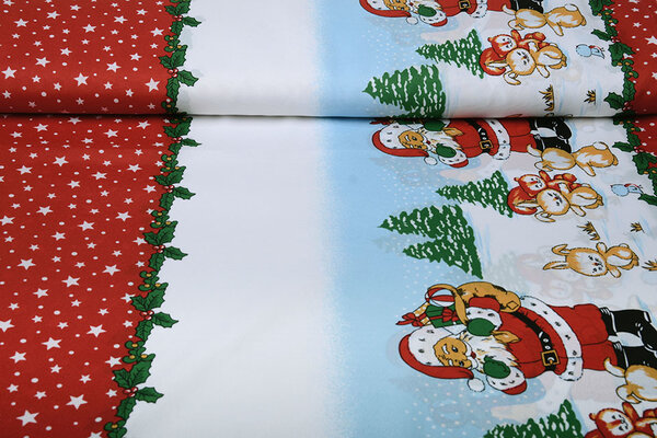 Tessuto Natalizio Kerstman Dieren Rosso Tessuto Natalizio Kerstman Dieren Rosso
