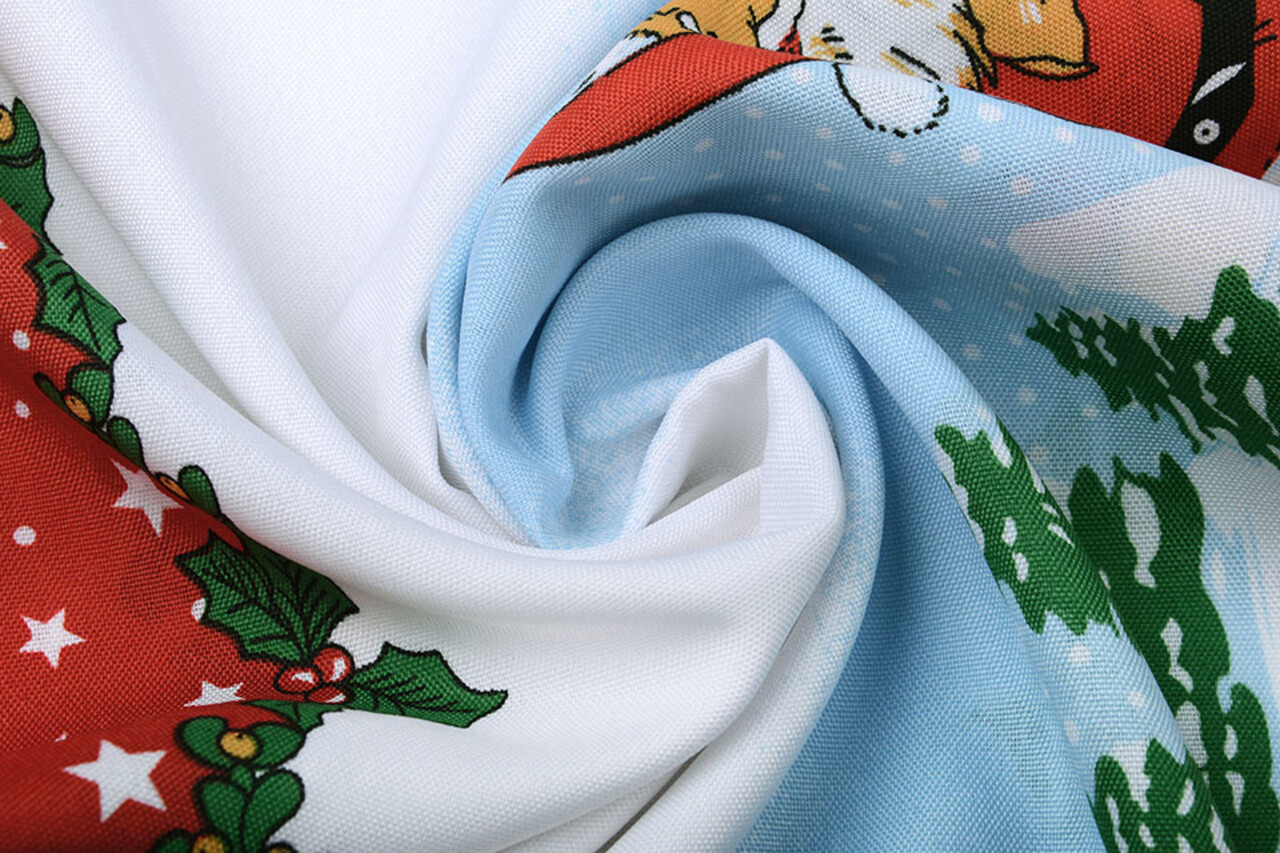 Christmas Fabric Santa Animals Red Christmas Fabric Santa Animals Red