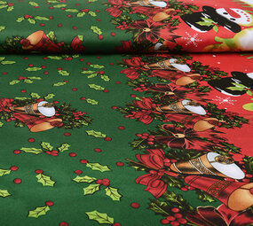 Tissu de Noël Clochettes de Noël Vert Tissu de Noël Clochettes de Noël Vert