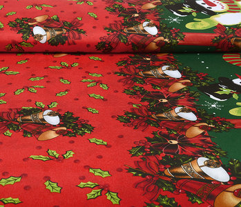 Christmas Fabric Christmas Bells Red