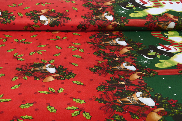 Christmas Fabric Christmas Bells Red