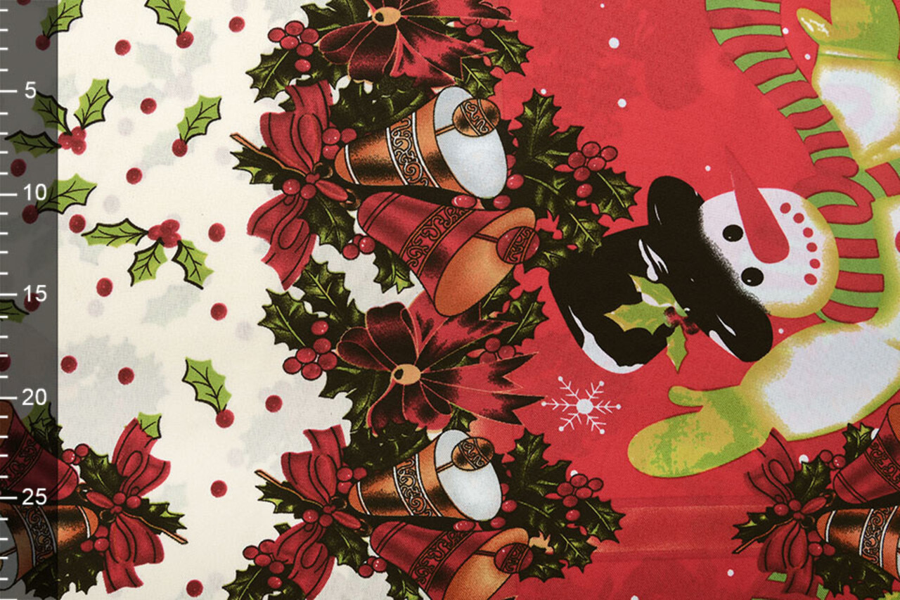 Christmas Fabric Christmas Bells Creme Christmas Fabric Christmas Bells Creme