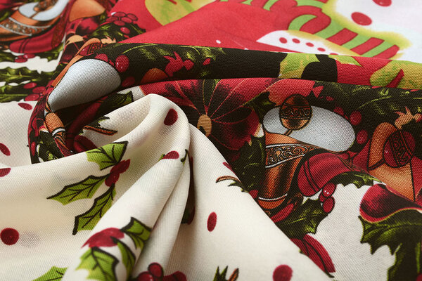 Christmas Fabric Christmas Bells Creme Christmas Fabric Christmas Bells Creme