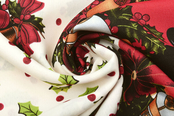 Christmas Fabric Christmas Bells Creme Christmas Fabric Christmas Bells Creme