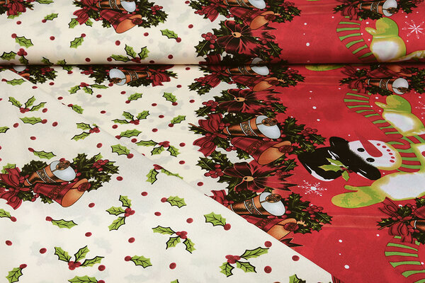Christmas Fabric Christmas Bells Creme Christmas Fabric Christmas Bells Creme