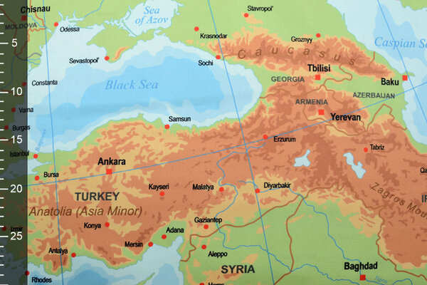 Digital Panel Stretch Cotton Map Europe  Blue