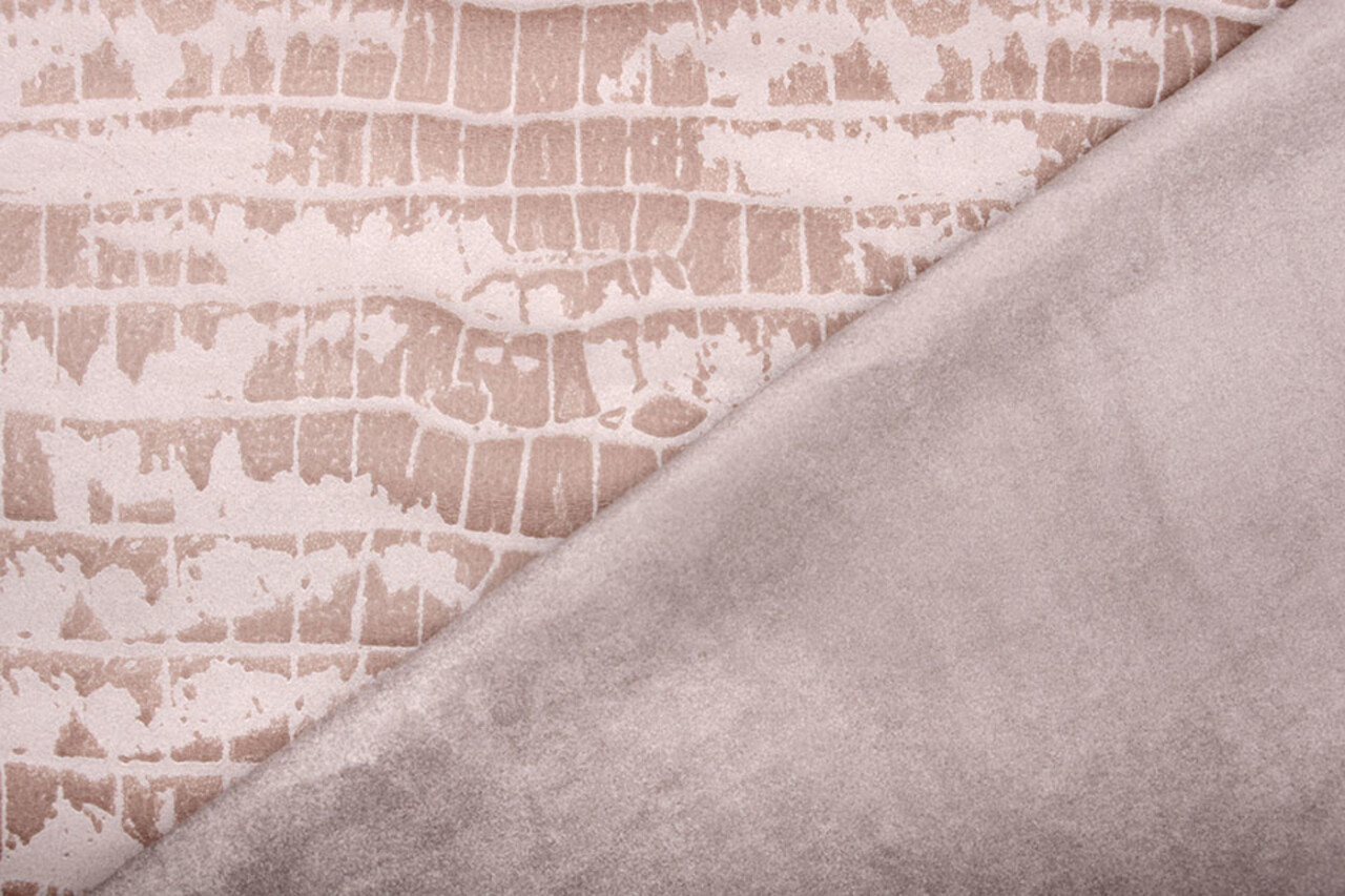 Alcantara, Suede, Suedine met Lak Krokodil Poeder Roze Alcantara, Suede, Suedine met Lak Krokodil Poeder Roze