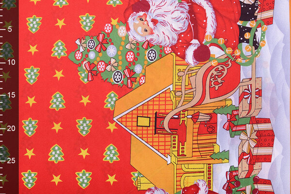 Weihnachtsstoff Weihnachtsbäume Rot