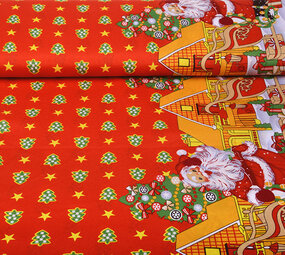 Christmas Fabric Christmas Trees Red