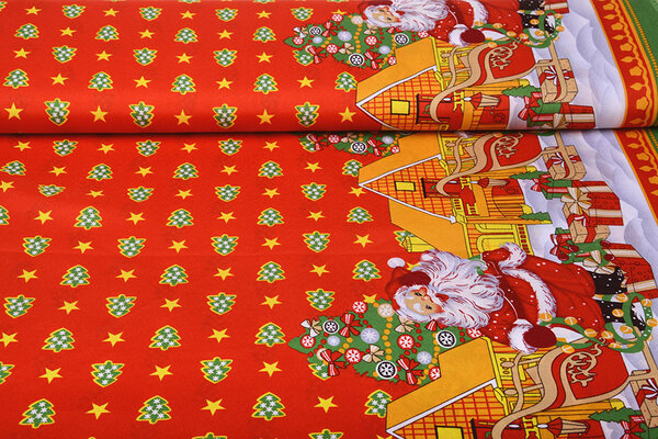 Tissu de Noël Kerstboompjes Rouge Tissu de Noël Kerstboompjes Rouge