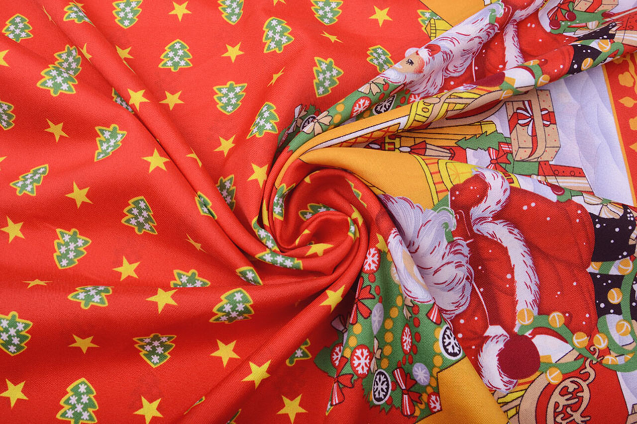 Christmas Fabric Christmas Trees Red