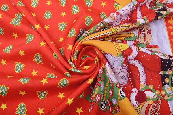 Christmas Fabric Christmas Trees Red