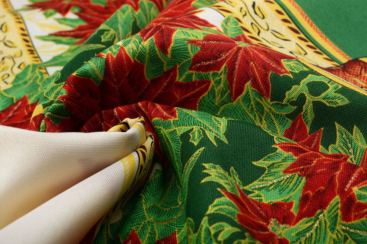 Christmas Fabric Poinsettia Green Christmas Fabric Poinsettia Green