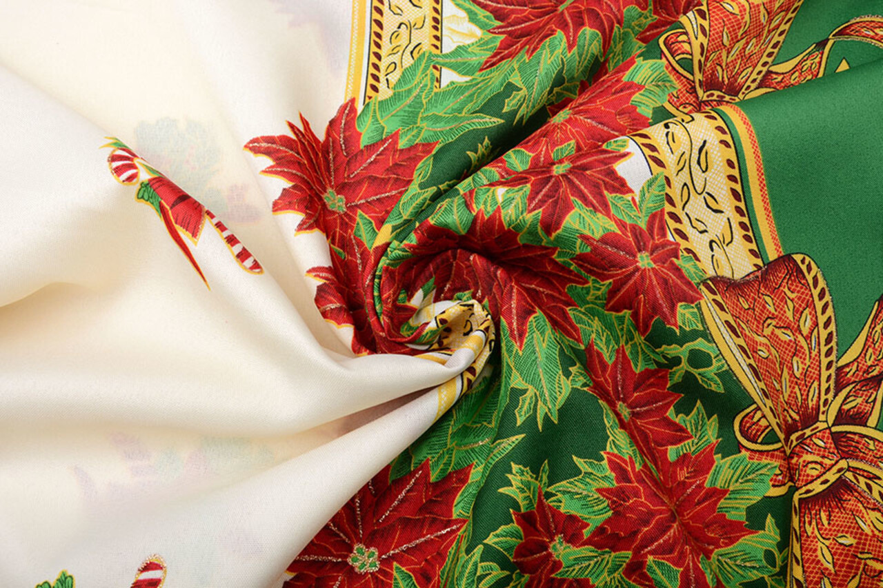 Weihnachtsstoff Weihnachtsstern Grün