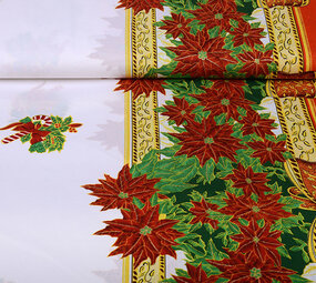 Christmas Fabric Poinsettia Red