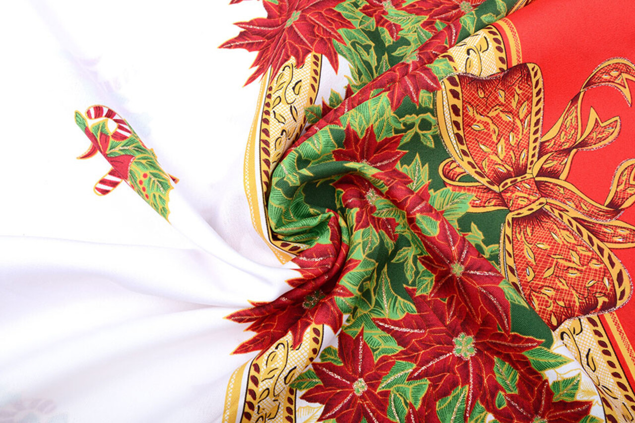 Weihnachtsstoff Weihnachtsstern Rot