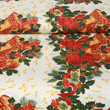 Christmas Fabric Christmas Bell with Holly Green