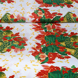 Tela Navideña Kerstklok con Hulst Rojo