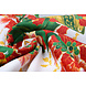 Tissu de Noël Clochettes de Noël avec Hulst Rouge