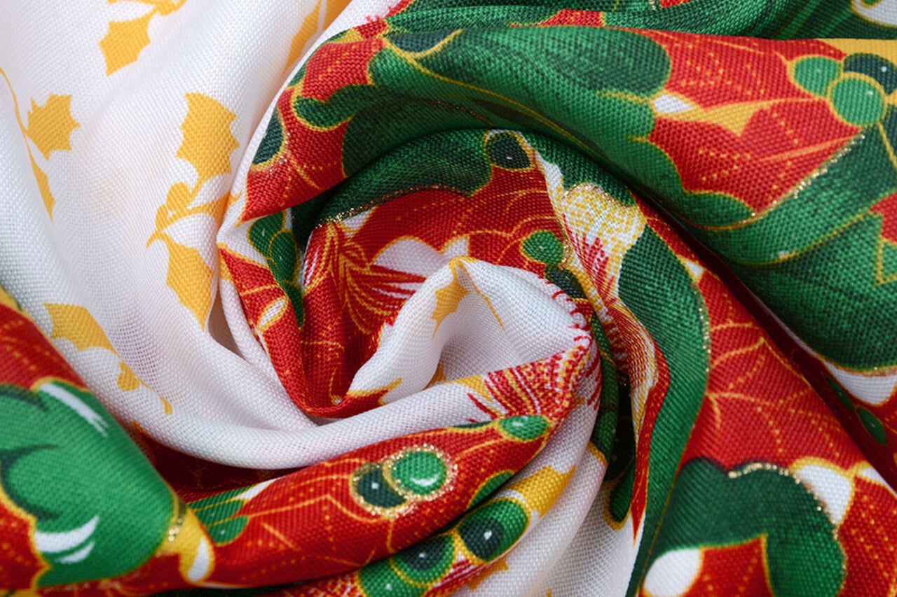Tissu de Noël Clochettes de Noël avec Hulst Rouge