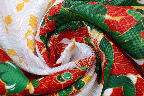 Christmas Fabric Christmas Bell with Holly Red Christmas Fabric Christmas Bell with Holly Red