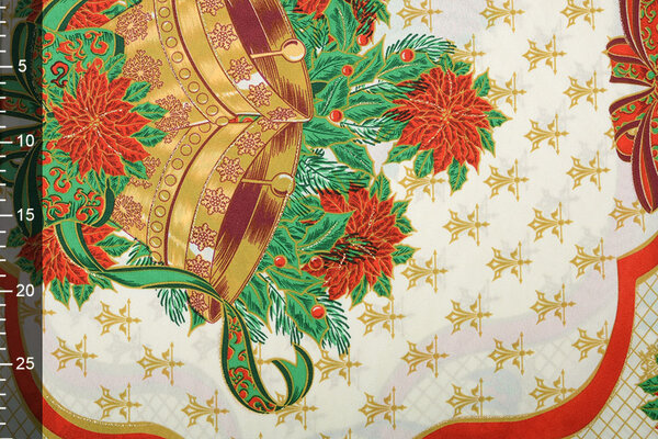 Christmas Fabric Big Christmas Bell Green Christmas Fabric Big Christmas Bell Green