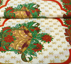 Christmas Fabric Big Christmas Bell Green Christmas Fabric Big Christmas Bell Green