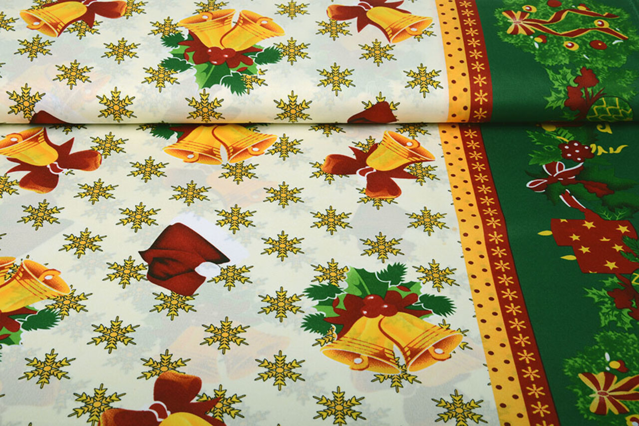 Kerststof Sneeuwvlokjes Groen Kerststof Sneeuwvlokjes Groen