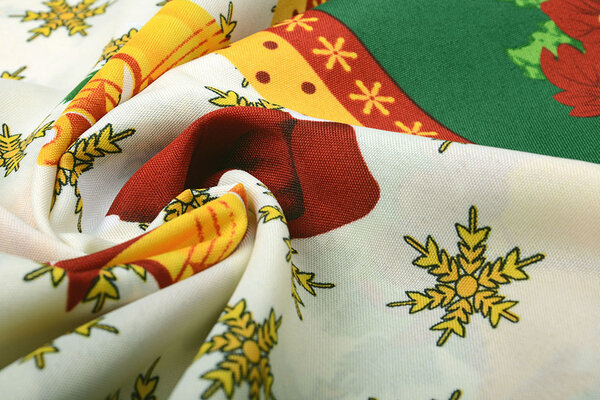 Weihnachtsstoff Schneeflocken Grün